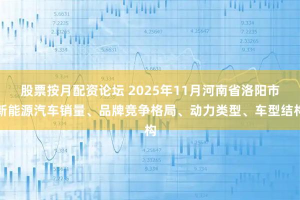 股票按月配资论坛 2025年11月河南省洛阳市新能源汽车销量、品牌竞争格局、动力类型、车型结构